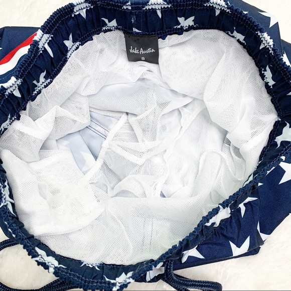 Jake Austin Navy & White Stars Swim Trunks - Picture 4 of 6